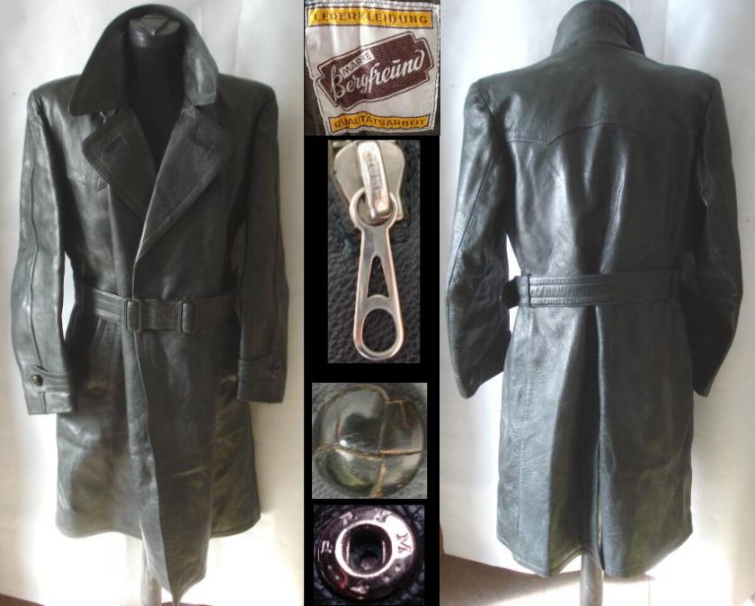 WW2 ORIGINAL GERMAN WEHRMACHT OFFICER LEATHER GREATCOAT  