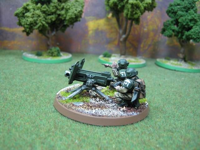 Warhammer 40K DPS painted Imperial Guard Cadian Heavy Weapon Squad 
