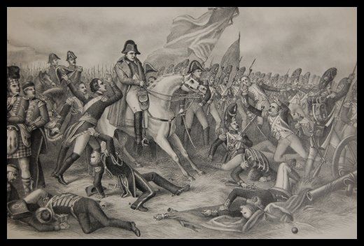 NAPOLEON AT WATERLOO 1815, KURZ & ALLISON PRINT c1900  