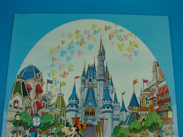 Walt Disney World Magic Kingdom Poster Mickey Mouse VTG  