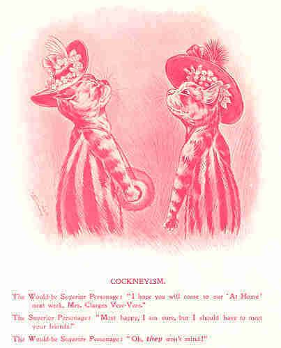 LOUIS WAIN London. COCKNEY CATS. Old Print. 1905  