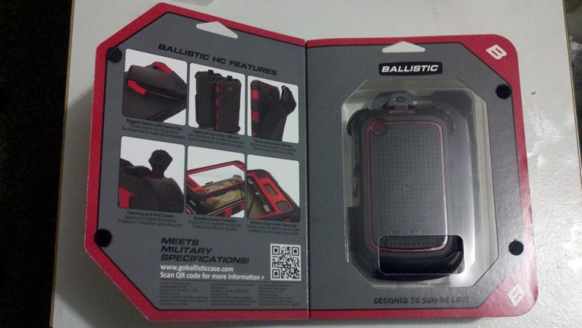 BLACKBERRY CURVE 8520 8530 BALLISTIC HC CASE BLACK RED  