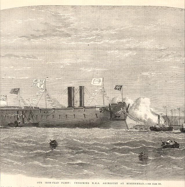 BIRKENHEAD HMS Agincourt English Iron Clad Ship 1865  