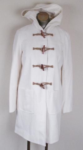 Crew Toggle Coat in wool cashmere Thinsulate Ivory Size 2  