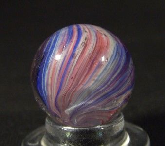 Marbles ANTIQUE GERMAN PANELLED ONIONSKIN MARBLE Red/White/Blue 19/32 