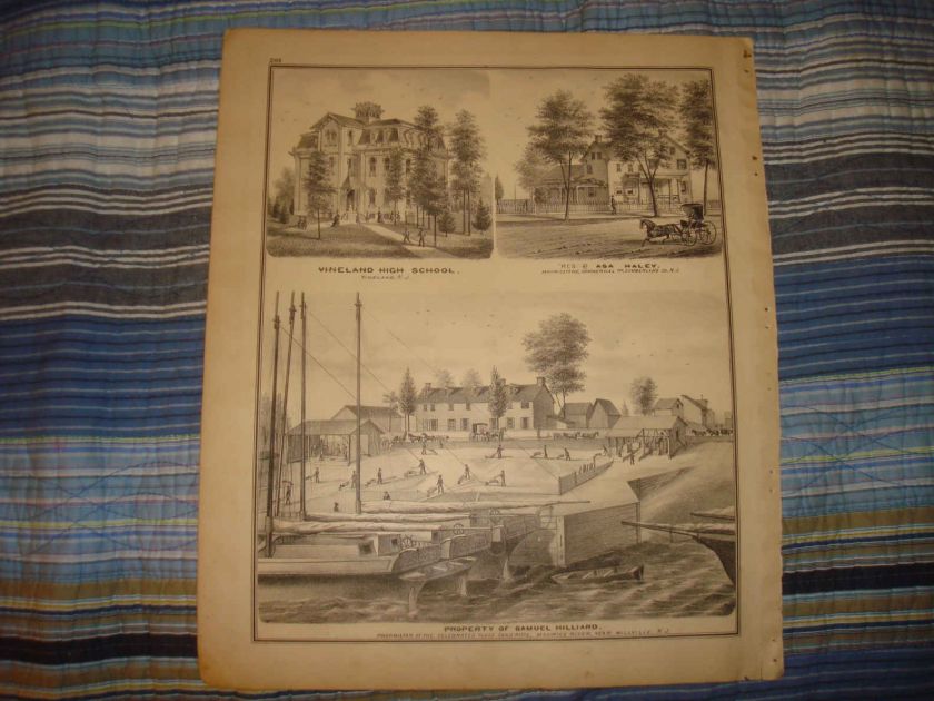 ANTIQUE VINELAND MAURICE RIVER TOWNSHIP MILLVILLE NEW JERSEY PRINT 