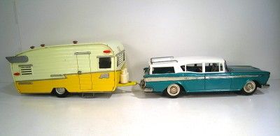   Tin Friction 1959 Rambler Station Wagon & Shasta Travel Trailer 22.5