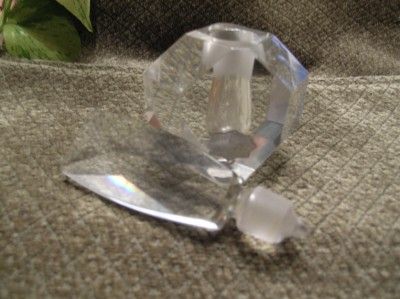   HEAVY LEADED CRYSTAL PERFUME BOTTLE HAND CUT MADE IN JAPAN  