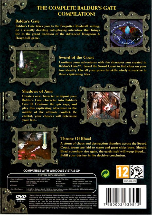 BALDURS GATE 4 IN 1 COMPILATION * PC DVD ROM * NEW 020626721134  