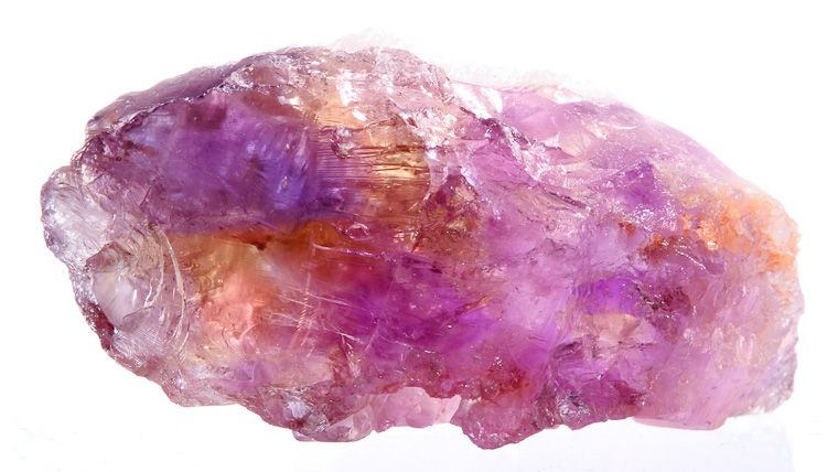 535ct AMETRINE CRYSTAL Gem Rough Amethyst+Citrine  