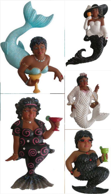 December Diamonds African American Mermaid Magnet 3 in  