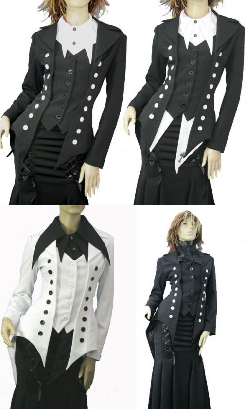 Cb6,CORSET LONG COAT VICTORIAN GOTHIC LOLITA  