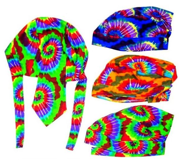 SWIRL TYE DYE BANDANNA CAPS #232 hippie hat cap do rog  