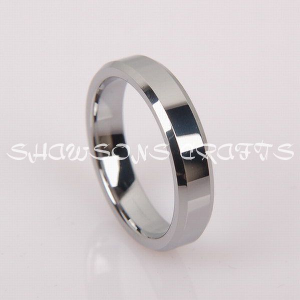 SIMPLE STYLE 4MM TUNGSTEN CARBIDE BAND WOMENS RING  