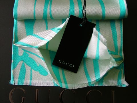 GUCCI SCARF SCHAL SILK SEDA  WORLDWIDE %%  