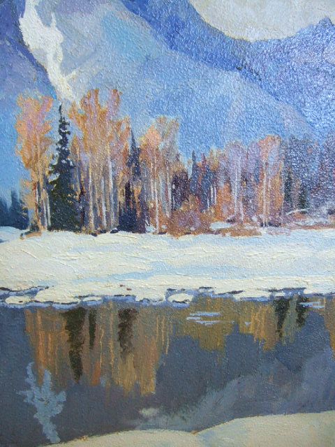 1963 Colorado Mountain Landscape Oil Painting William Burns Aspen 