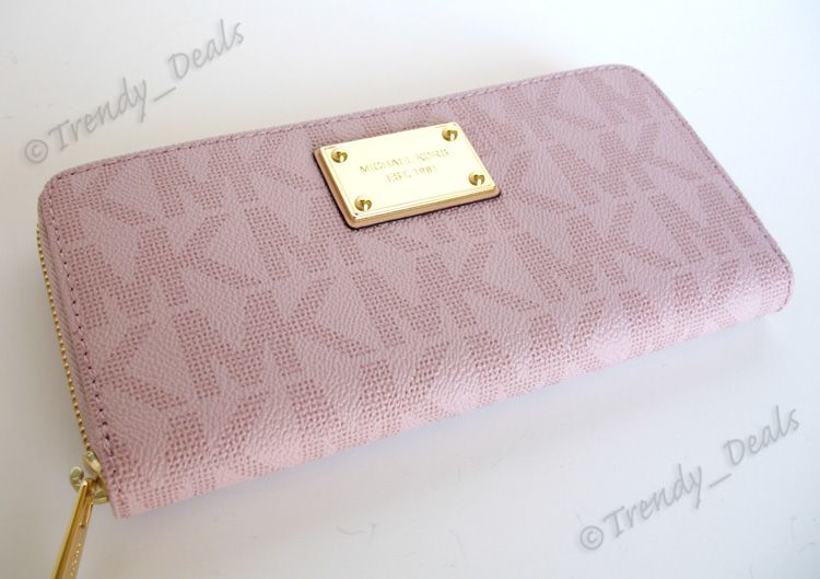 NWT Michael Kors Logo Jacquard PVC Continental Jet Set Item Wallet 