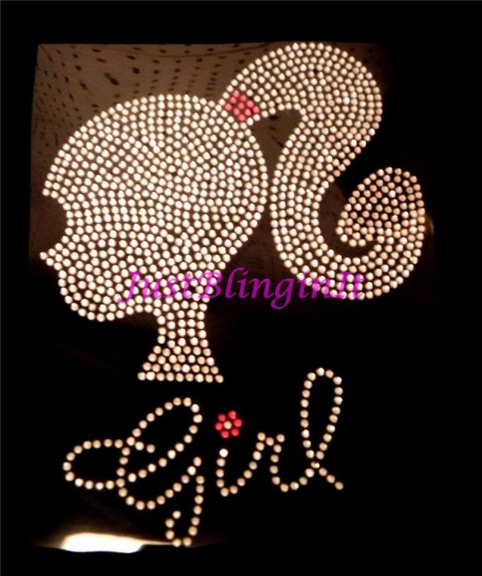 Barbie Girl Filled Rhinestone Iron On Transfer Bling  