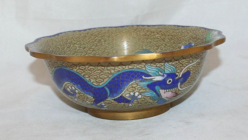 Antique Cloisonne Enamel Dragons Bowl Japan 19c  