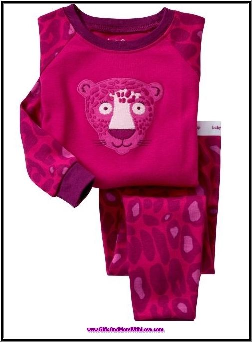 Baby Gap NWT 2 PC PINK CHEETAH LONG PAJAMAS PJS 3 6 m  