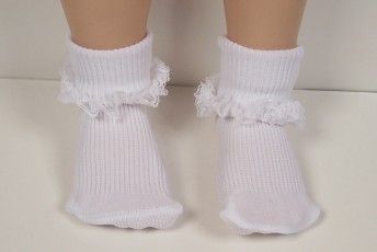 WHITE Lace Doll Socks For MY TWINN POSEABLE Bows♥  