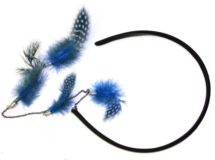 REAL Guinea Rooster Feather Hair Band Hackels HeadBand  