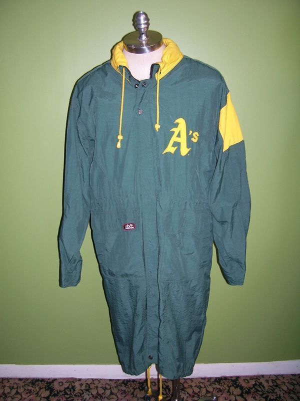 Vintage Oakland As 3/4 Dugout Rain Jacket Mirage Med.  