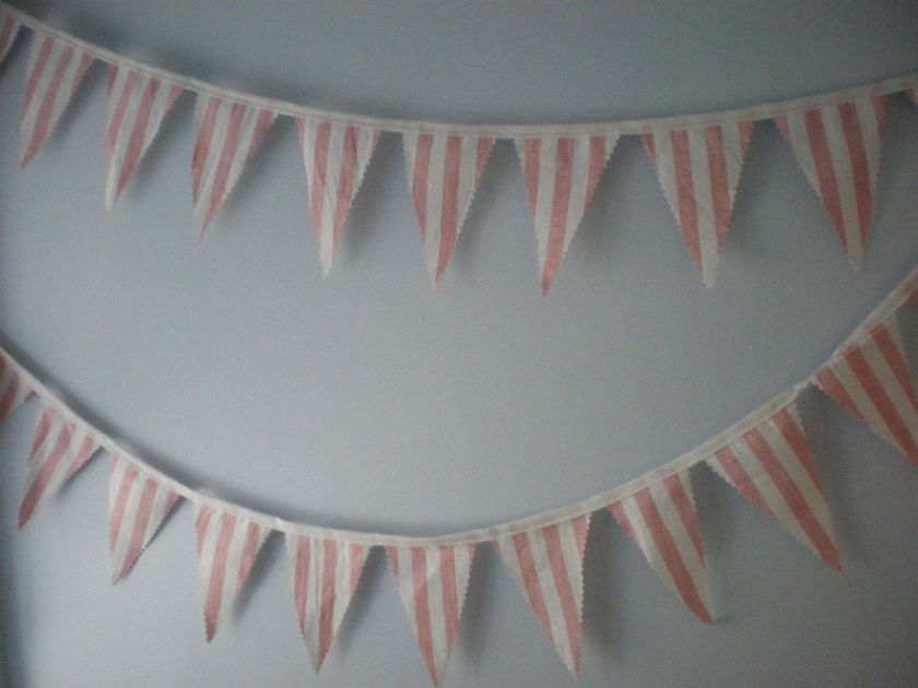 COTTON TICKING BUNTING SHABBYCHIC STRIPEY NAUTICAL FLAG  