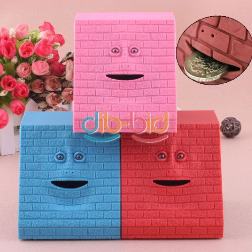 Facebank Face Bank Saving Sensor Coin Money Eating Box Color Cute 