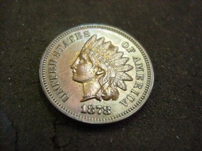 1878 INDIAN HEAD CENT PENNY BETTER DATE ALMOST UNC AU BEAUTY TAKE A 