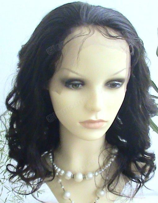 Lace Front 100% Indian Remy Human Hair Wavy Wig 12 Malori  