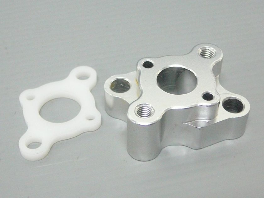 ALLOY CARB ADAPTOR ISOLATOR BLOCK w/ TEFLON GASKET ZENOAH CY SIKK RCMK 