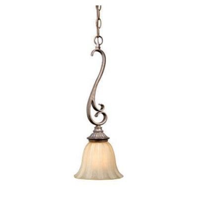 NEW 1 Light Mini Pendant Lighting Fixture, Bronze, Ancient Beige 