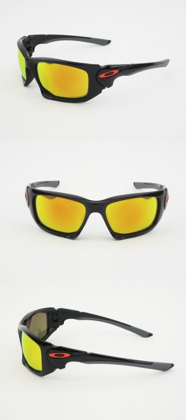 New Mens Oakley Sunglasses Scalpel Moto GP Polished Black Fire Iridium 