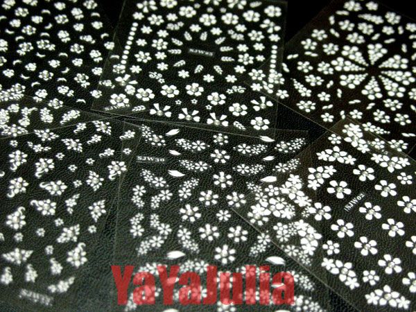 Nail Art Stickers Jewelry Crystal Flower Lot SWJ  