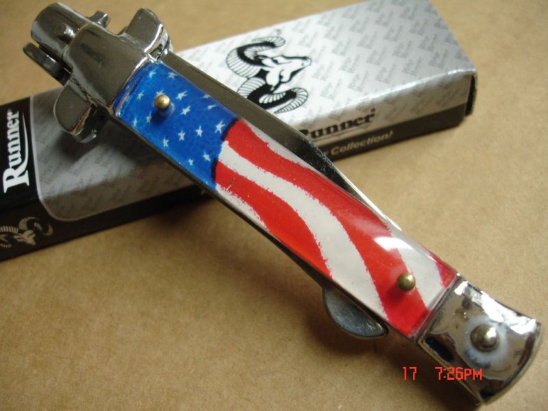 RIDGE RUNNER AMERICAN FLAG STILETTO KNIFE  