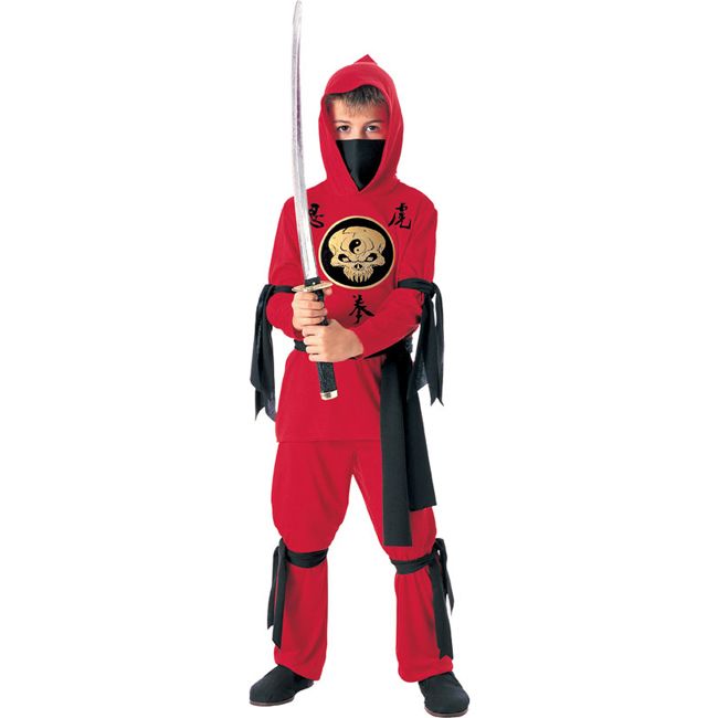 NEW Brave Red Ninja Warrior Costume Dress Up Cosplay Small Med LG FREE 