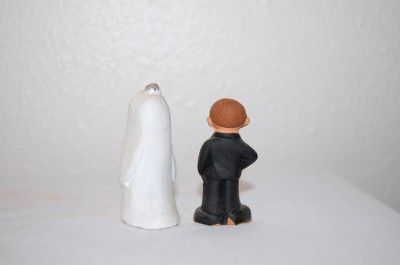 Vintage Mud Dolls from Spain Bride and Groom  