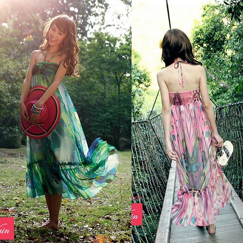 BOHO Women Sexy Causal Summer Halter neck Floral Chiffon Maxi Long 