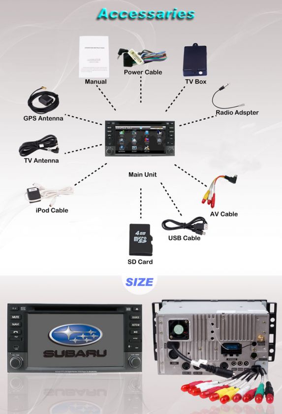 95 Car DVD Player GPS For 09 Subaru Forester Impreza  