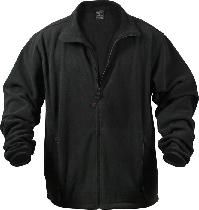 Black Polar Fleece Cold Weather Mountain Hiking Jacket  