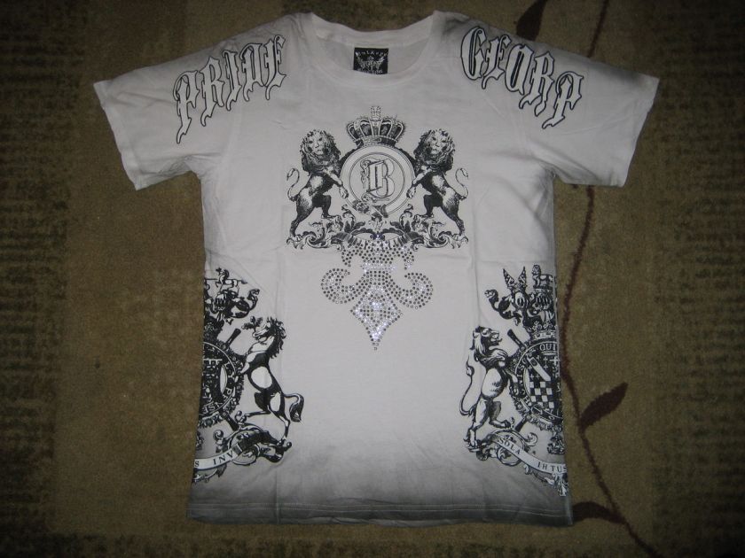 BULZEYE COUTURE SHIRT PRIDE GLORY FLEUR COAT OF ARMS LIONS  