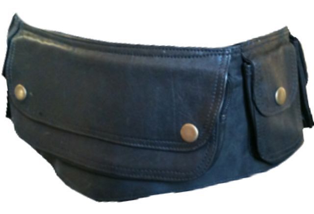 LEATHER utility hip waist psy bum bag POCKET money BELT  