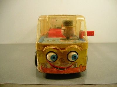   60s FISHER PRICE #983 SCHOOL BUS Clear Top Rotating Kids/Driver/Eyes