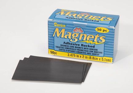 BUSINESS CARD SIZE MAGNET SHEETS ADHESIVE BACK, FLEXIBLE  LOT OF 50 