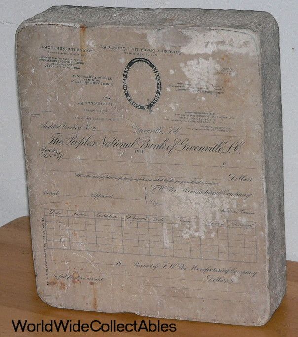 19th c. Litho Lithographers Stone MINING KY Greenville SC BANK Tampa 