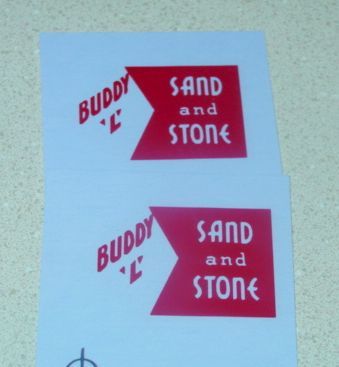 Buddy L Sand & Stone (red) Dump Truck Decals BL 055  