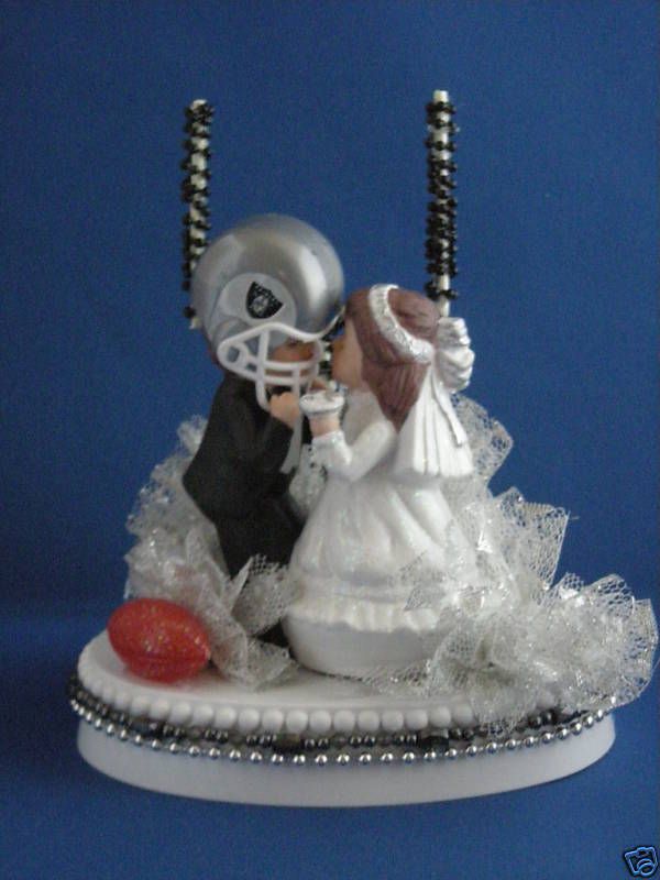 NEW OAKLAND RAIDERS FOOTBALL WEDDING CAKE TOPPER  