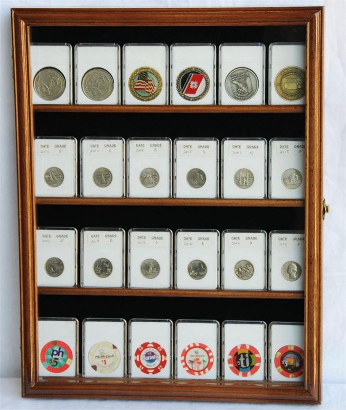 24 Collector NGC PCGS ICG Coin Slab Display Case Rack  