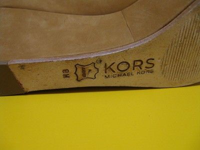 Michael Kors Camel Suede Open Toe Wedge  